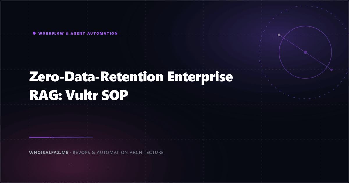 Zero-Data-Retention Enterprise RAG: Vultr SOP